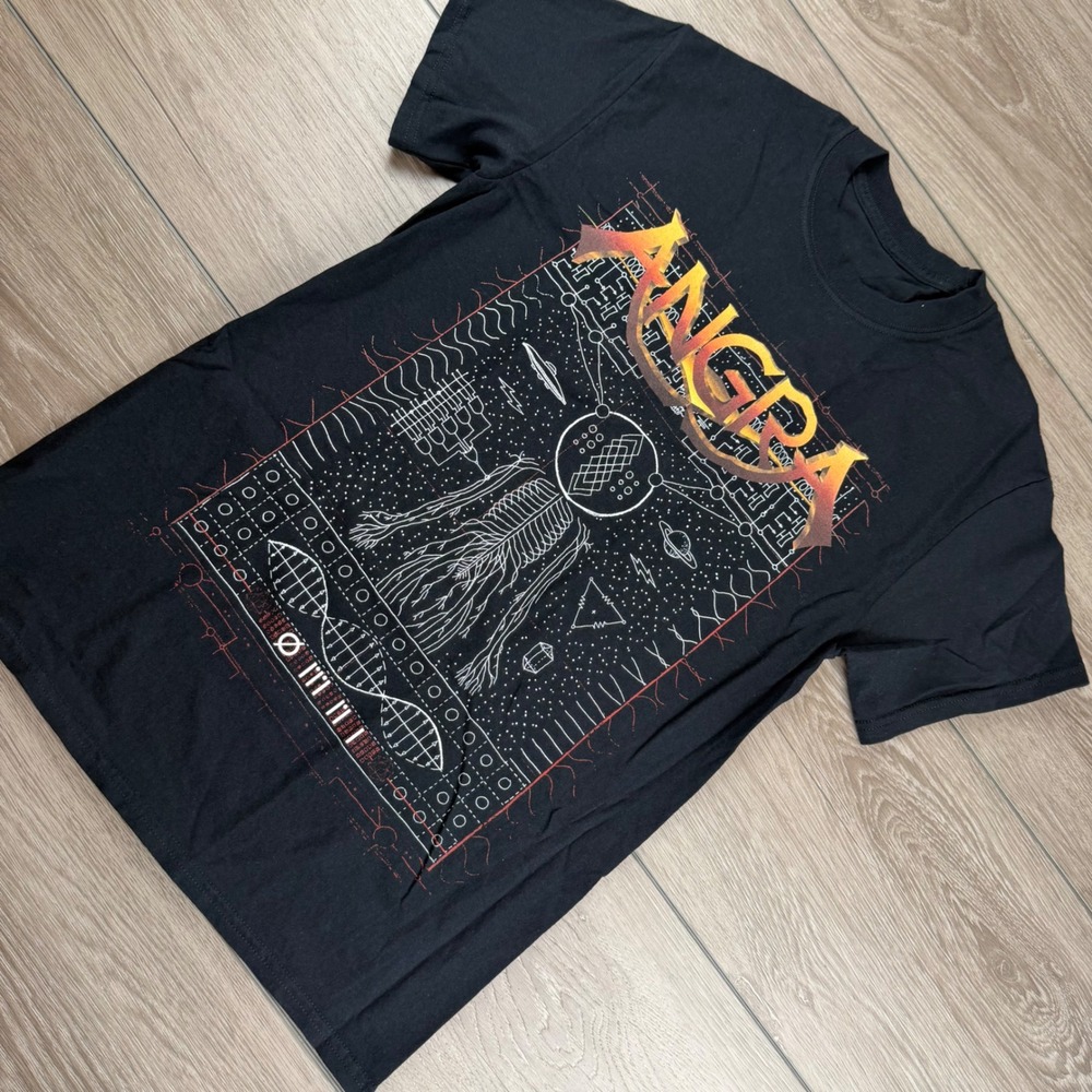 Angra Mens T-Shirt Omni 2018 World Tour Band Graphic Black Small